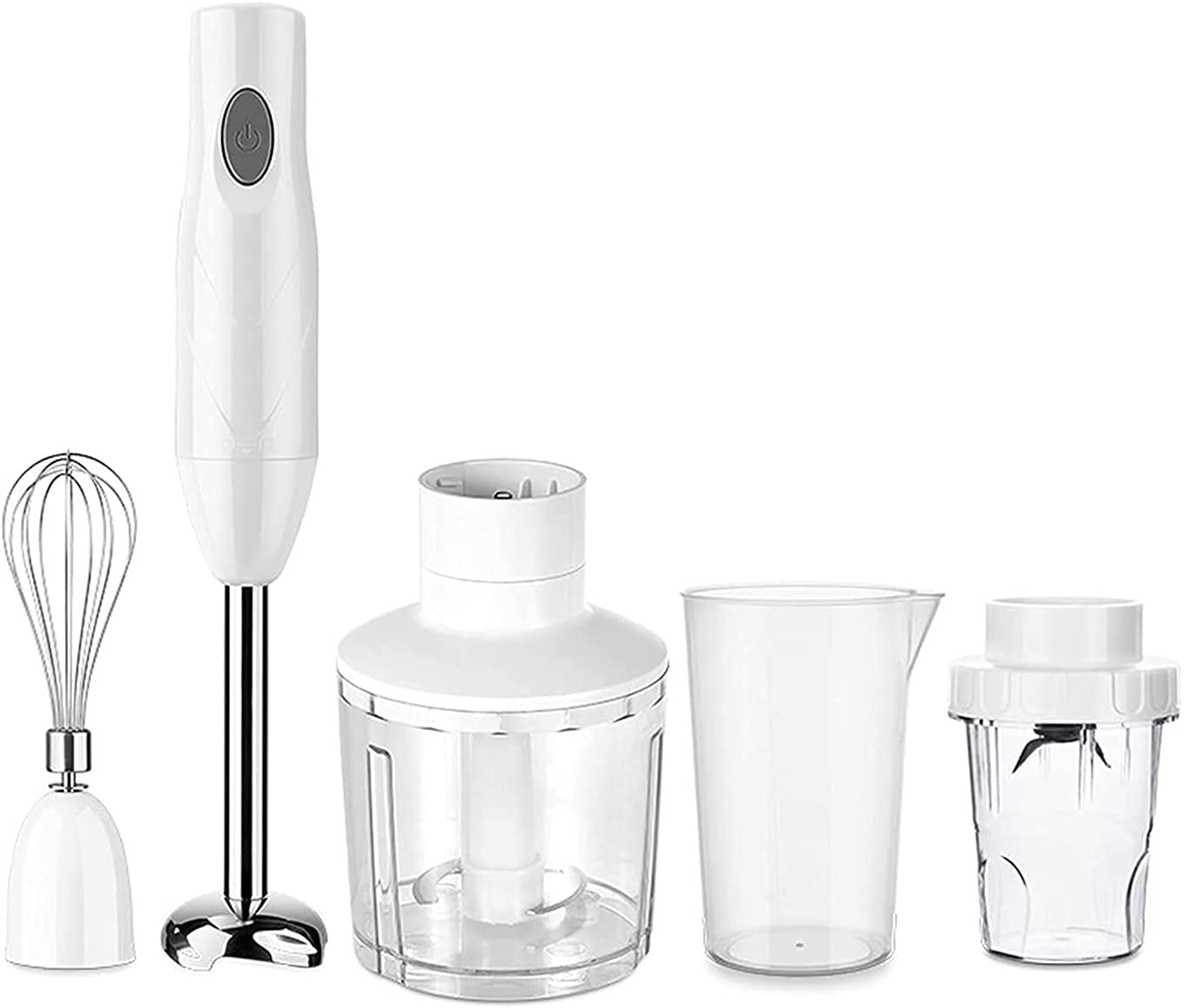 Kaabeto Home Immersion Hand Blender, 5-In-1 Stick Blender With 500Ml Food Grinder, Bpa-, 600Ml Container,Milk Frother,Egg Whisk,Puree Infant Food, Smoothies, Sauces And Soups