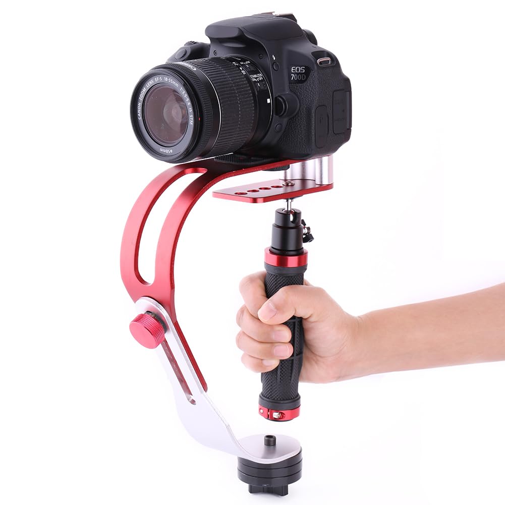 Topincn Professional Handheld Video Stabilizer Grip For Camera, Aluminum Alloy Construction, Comfortable Shooting, Clear Videos With Rubberized Mounting And Adjustable Balance Arm