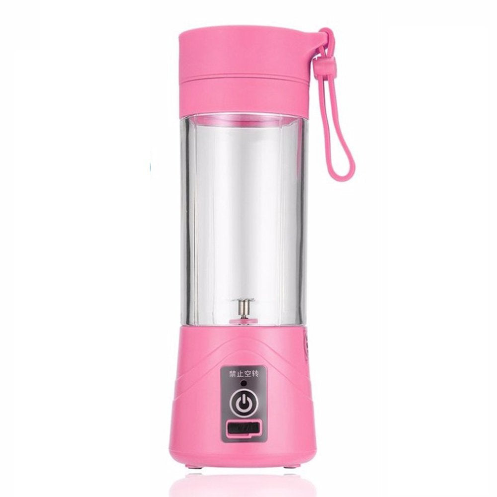 Fellibay Hofumix Fruit Juicer Rechargeable Portable Juice Blender Breakfast Smoothie Maker Cup Fruit Mixing Machine Mini Protein Shake Maker Electric Mixer Cup With Usb Charging Cable (Pink)