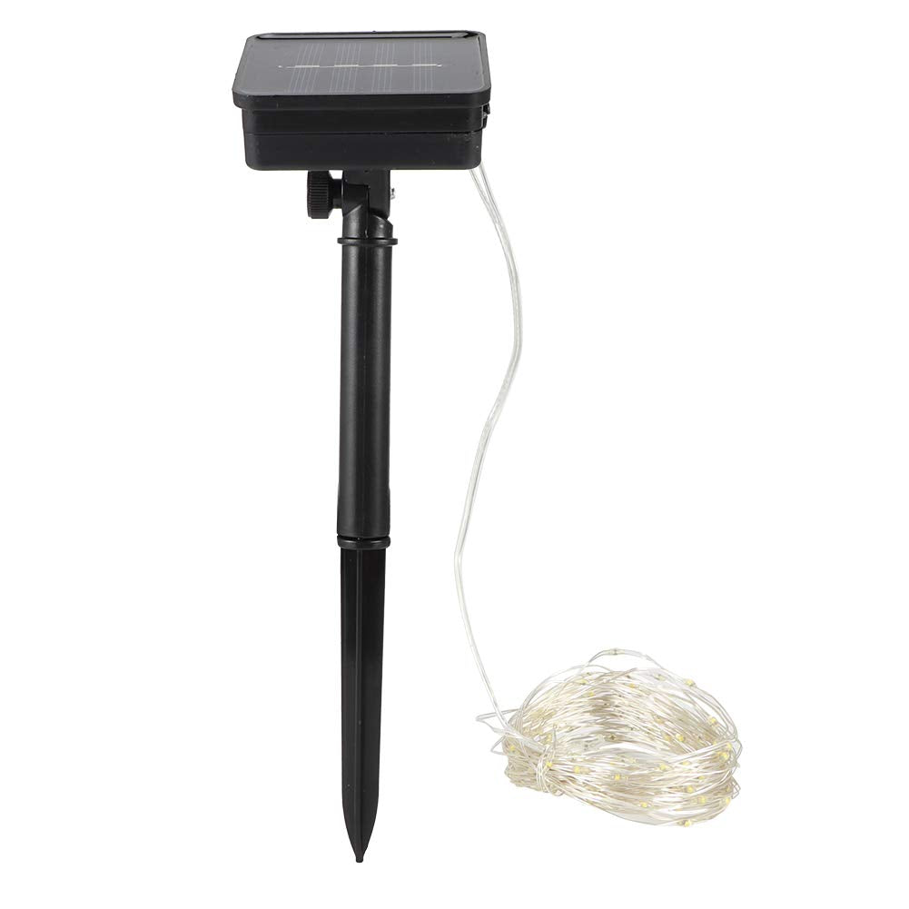 Walfront 32.8Ft 100Led Solar Copper Wire String Light 8 Modes Garden Decoration Decorative Fairy Warm Lights, Solar Light