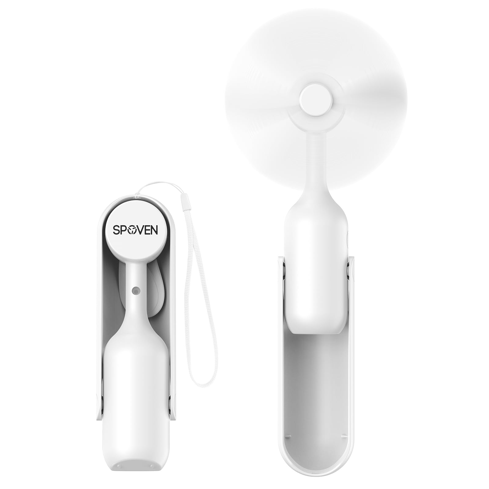 Portable Handheld Fan, Mini Foldable Hand Fan With Usb Rechargeable Battery, Small Personal Pocket - Koospark