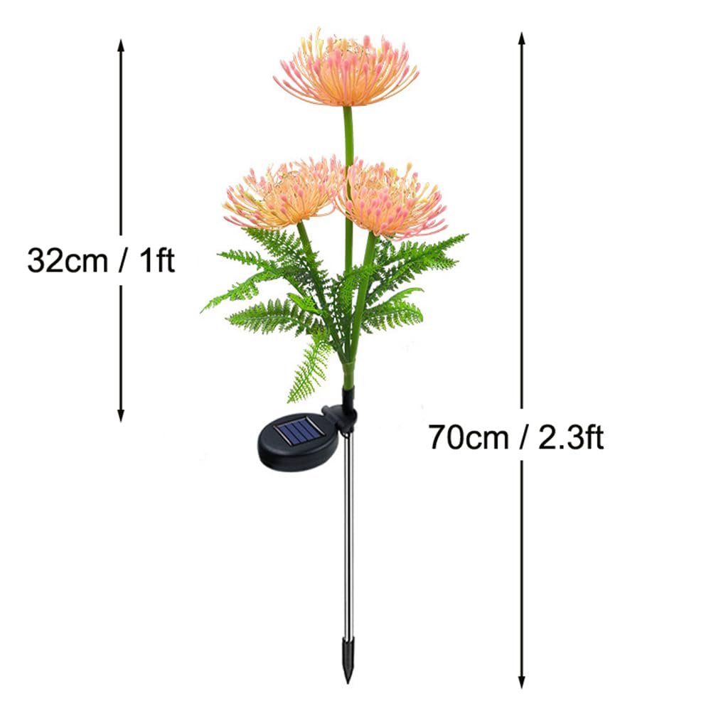 Guocheng 2Pack Solar Flower Lamps Outdoor Garden, 6-Flowers Red Magic Lily Landscape Lights Waterproof Solar Stake Garden Light For Courtyard Pathway Lawn Decor(Pink)