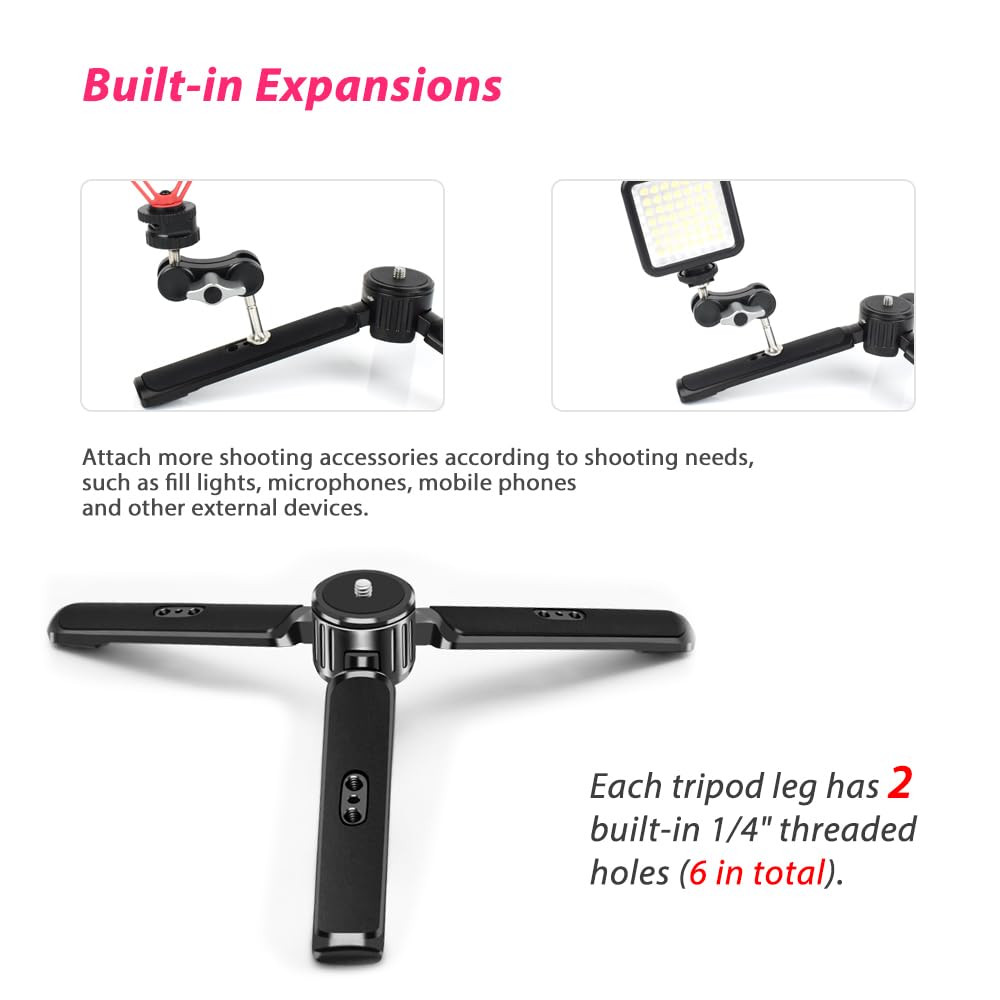 Akeipho Aluminum Heavy Duty Mini Tripod, Desktop Tabletop Stand Tripod For Dslrs Gimbals, Zhiyun Weebill/Crane/Lab, Dji Ronin S/Sc/Rs/Rsc Series, Osmo Mobile, Gimbal Handle Grip Stabilizer