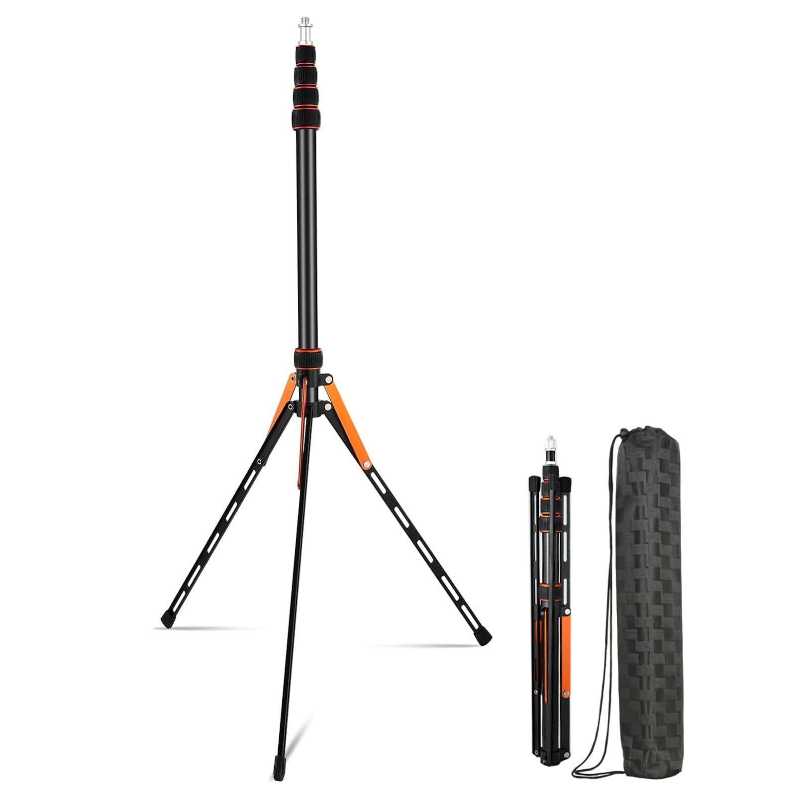 Soonpho Extendable Travel Light Stand 7.2Ft / 2.2M Sturdy Aluminum Alloy Light Weight Adjustable Portable Tripod With Carry Bag For Photography Studio Outdoor Shooting Speedlight Flash Reflector Ring Light