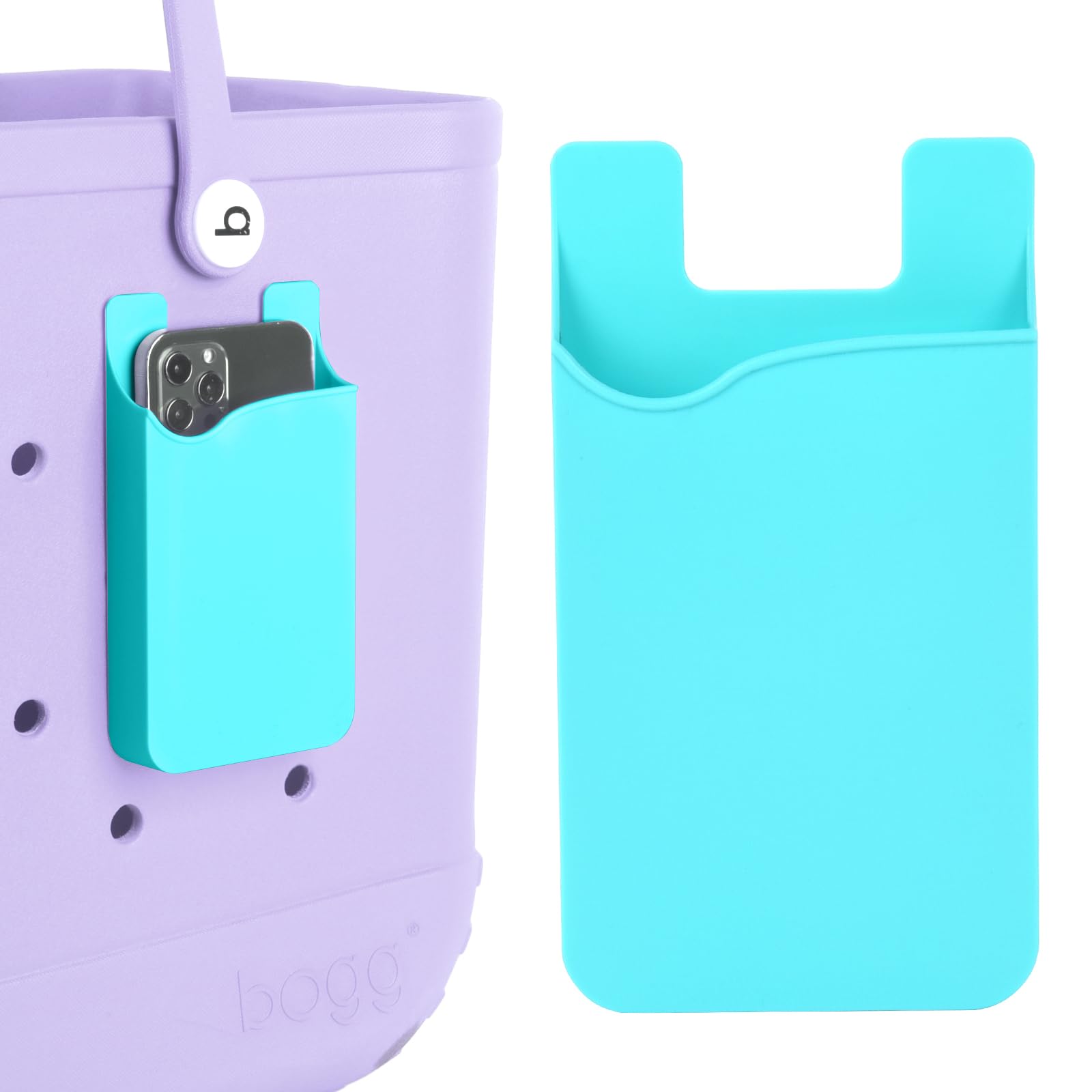 Raymall Phone Holder For Bogg Bag, Accessories For Simple Modern Beach Tote, Universal Abs Hard Plastic Phone Case Holder Accessories For Bogg Bag (Teal)