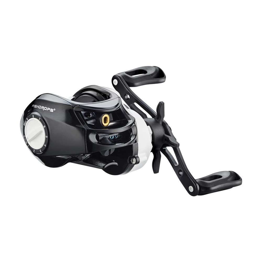 Fishdrops Luna Baitcasting Reels Lightweight & Smooth Design, 12.12 Lb Max Drag, Classic Gear Ratio 6.3:1 Low Profile Bait Caster, Anti-Corrosion Baitcasting Fishing Reels