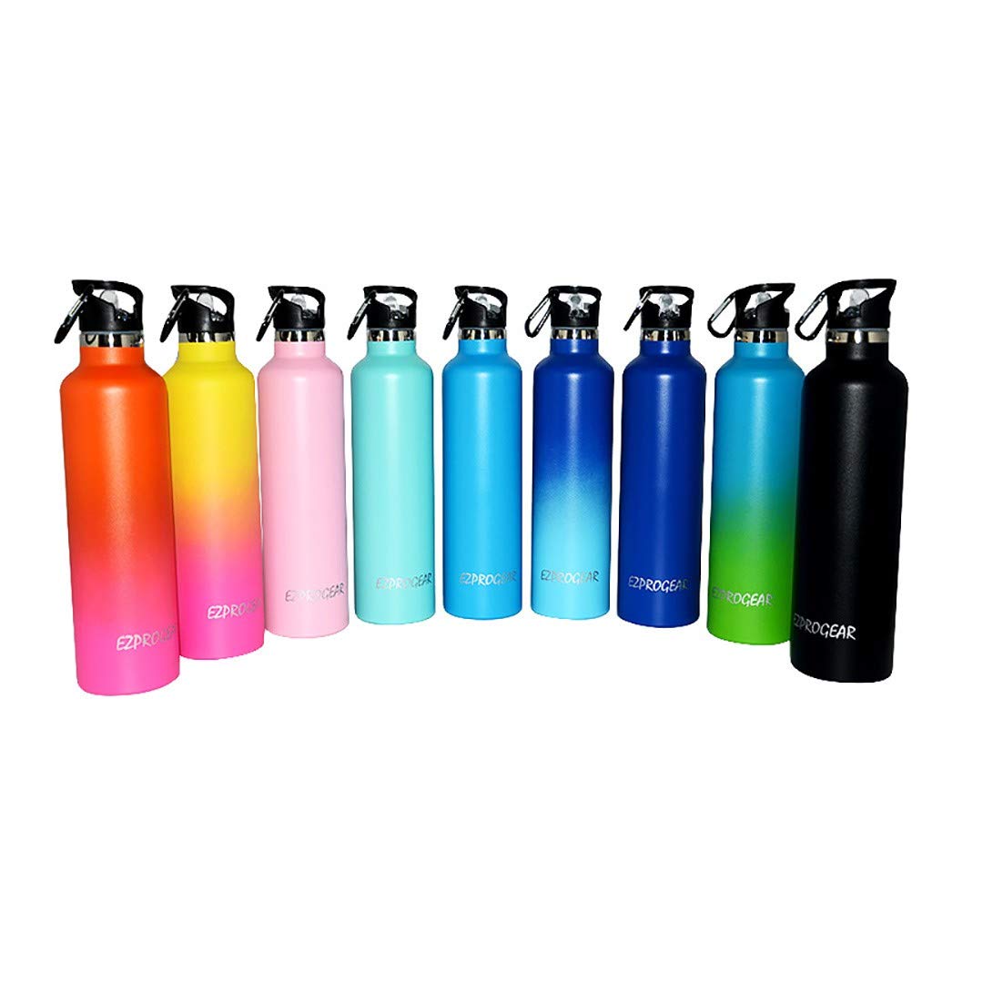 Ezprogear Stainless Steel Water Bottle Double Wall Vacuum Insulated (34 Oz, Navy Blue)
