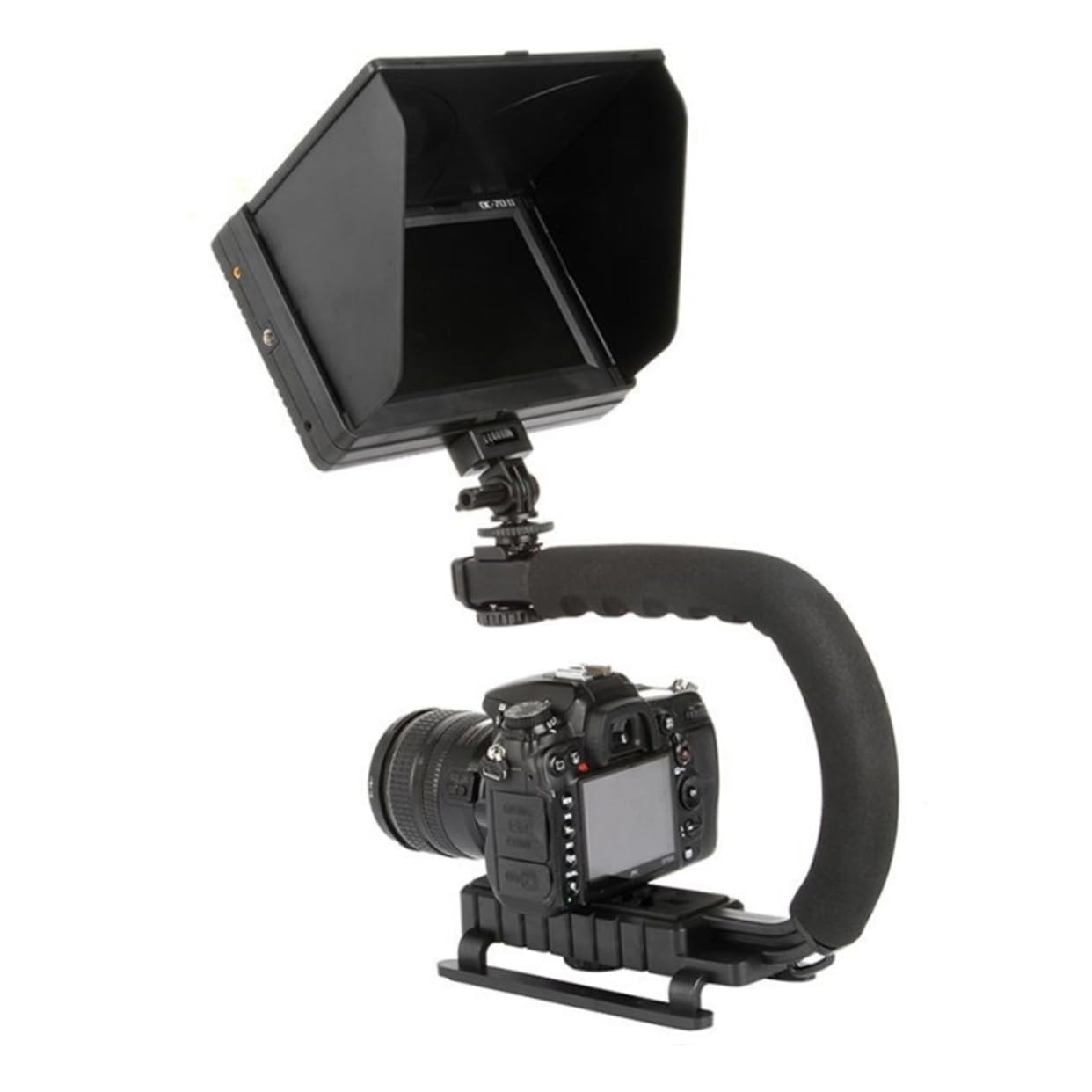 Nuobesty Handheld Camera Stabilizer C Type U Type Grip For Dslr Portable Lightweight For Travel Low Angle Shots Present For Photography Enthusiasts Black