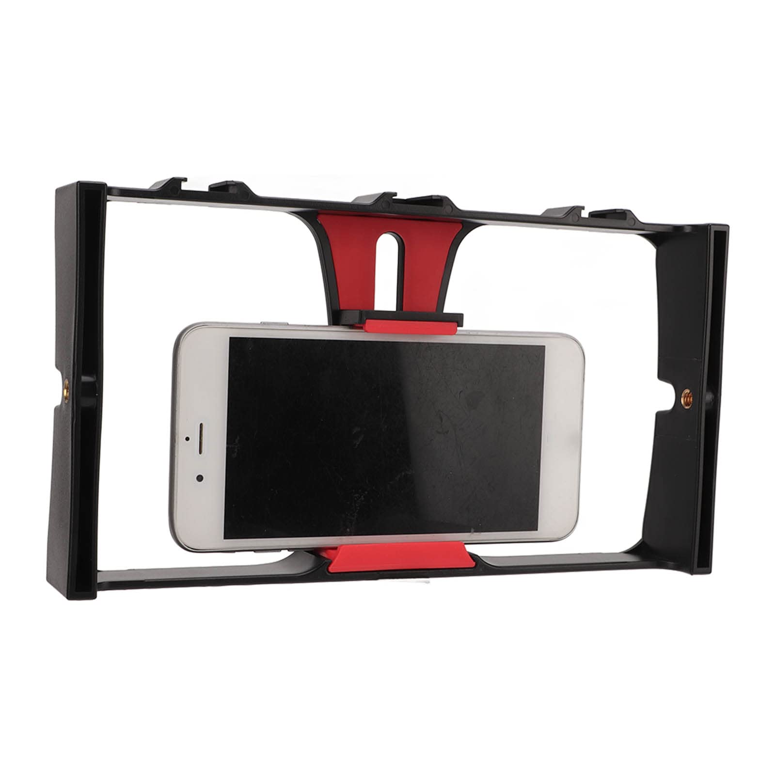 Vbestlife Smartphone Video Rig, 1/4 Inch Screw, Handheld Cell Phone Stabilizer, Phone Video Camera Cage, Support Microphone And Led Video Light, For Live Streaming Vlog(Red)
