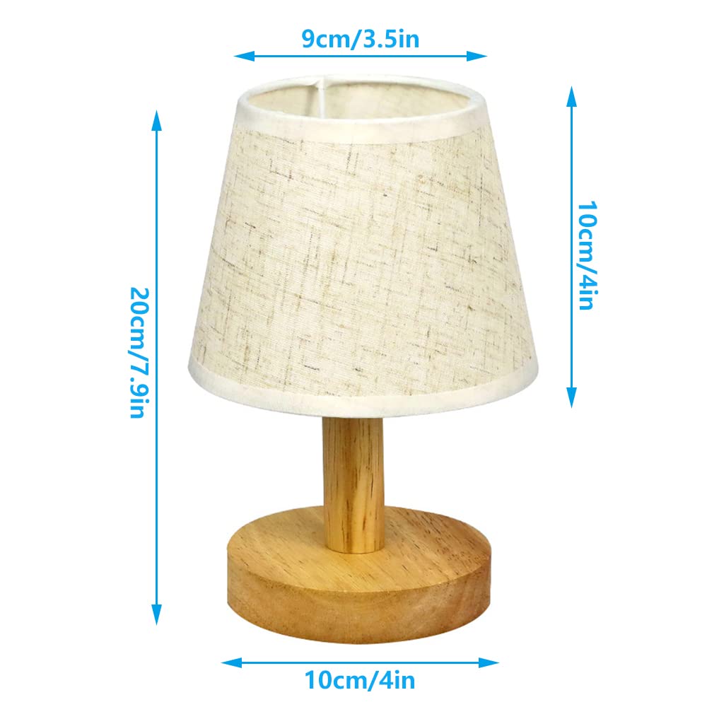 Ykcgg Small Table Lamp,Bedside Table Lamp,Wooden Bedside Lamp Simple Bedroom Lamp Linen Shade Mini Desk Lamp Night Light Nightstand Lamp For Bedroom,Living Room,Kids Room