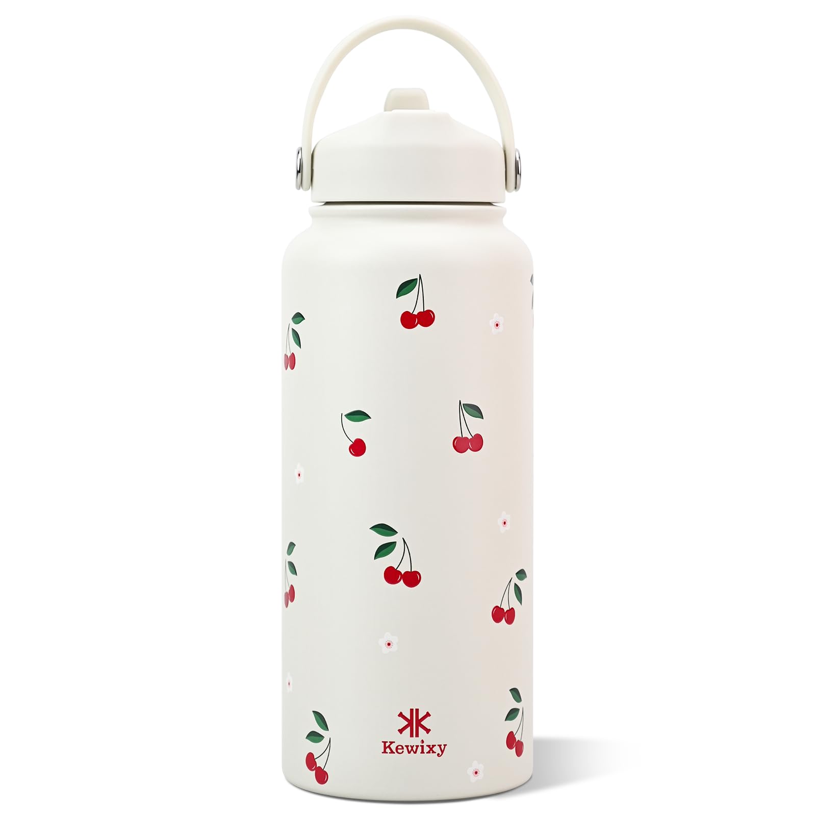 32 Oz Insulated Water Bottle With Straw, Leak Proof Water Bottle Stainless Steel With Flip Straw