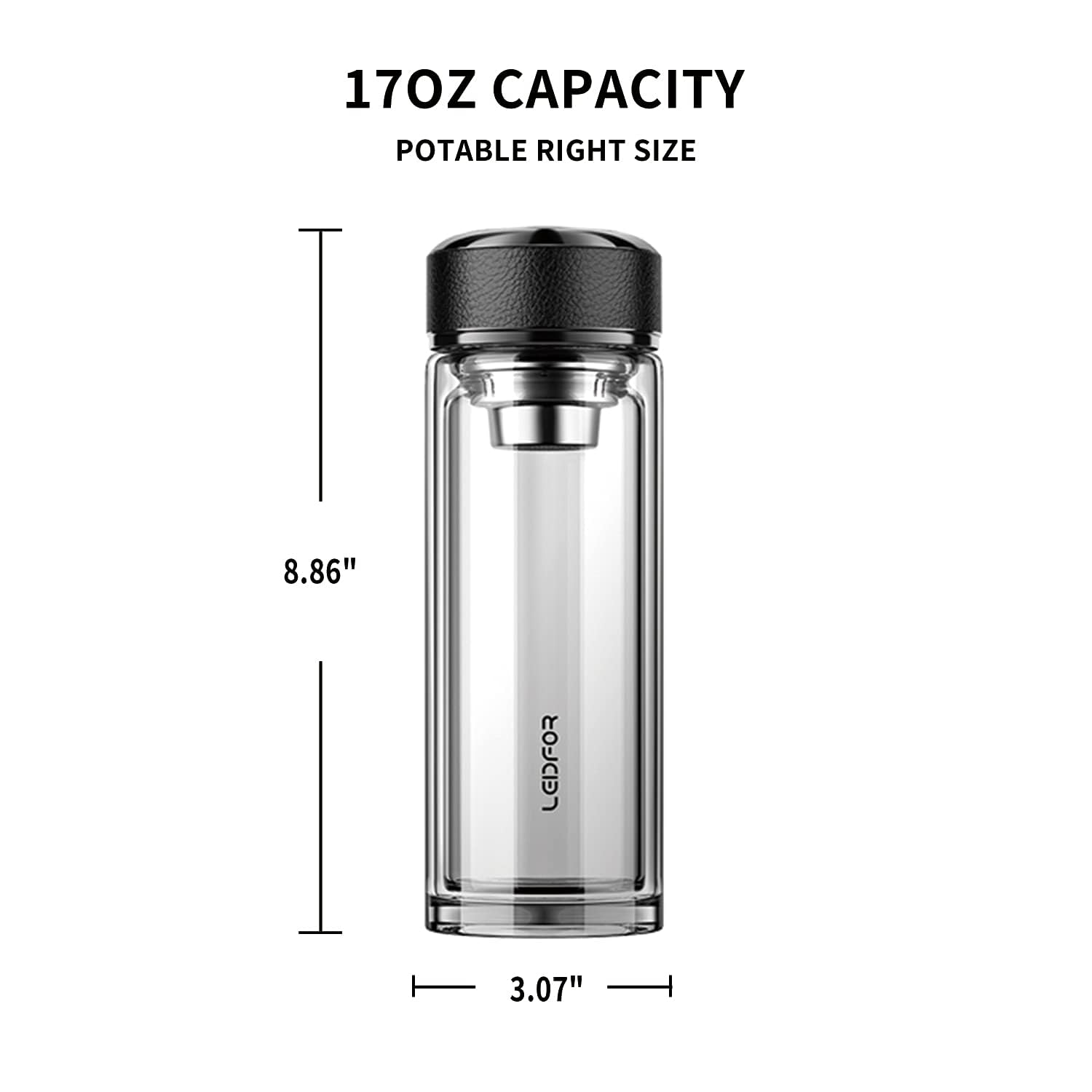 Vacuum Insulated Stainless Steel Travel Mug, Tea Tumbler With Tea Infuser Loose Leaf Filter