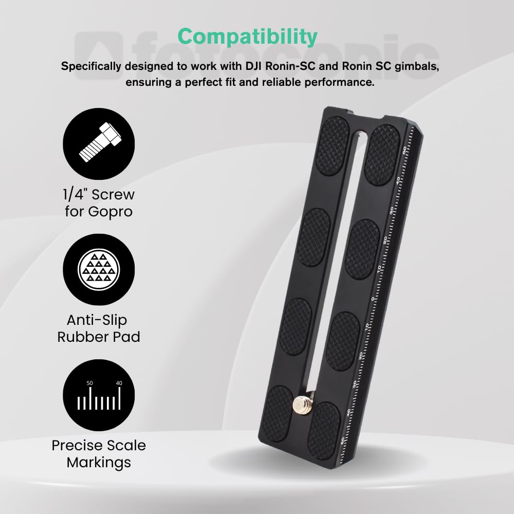 Fotoconic Quick Release Plate 120Mm Camera Mounting Rail Slider Compatible With Dji Ronin-Sc Ronin Sc Gimbal Stabilizer