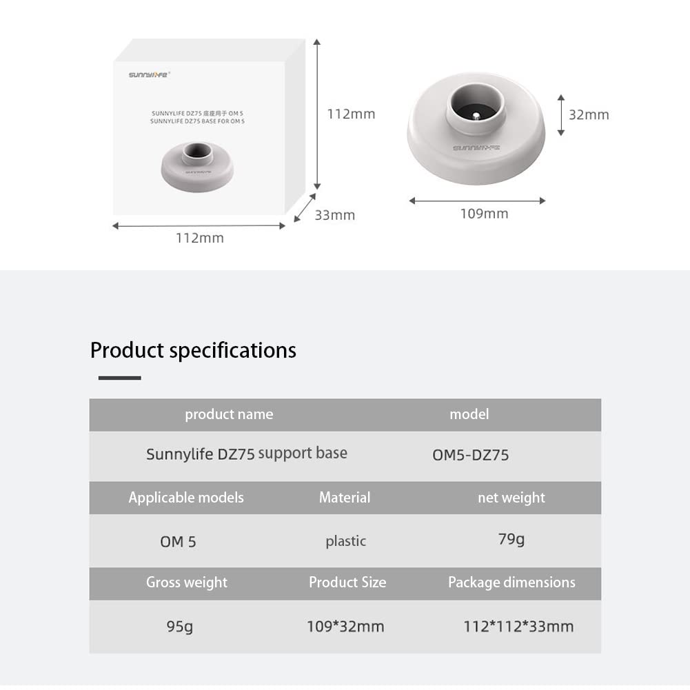 Xmipbs Om5 Base Stabilizer Accessories Handheld Gimbal Phone Stand Mount Base For Dji Om5 White
