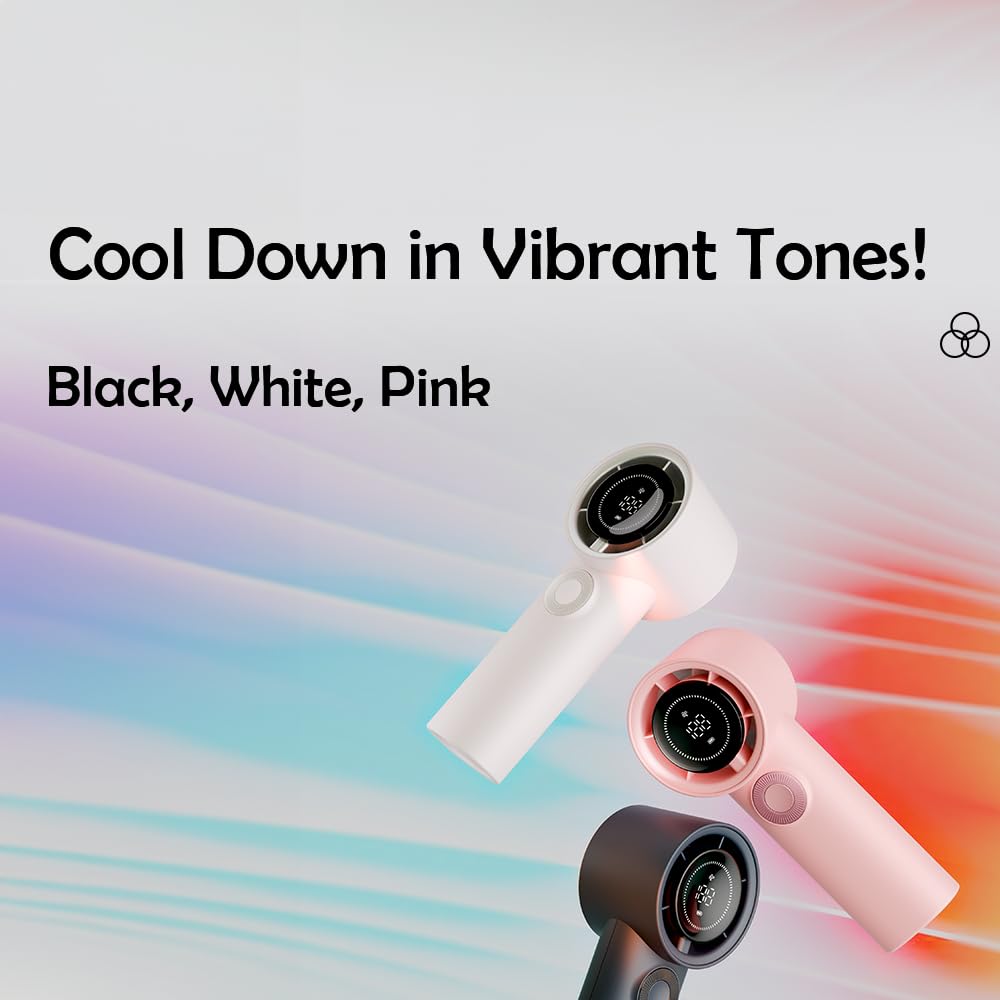 Handheld Portable Cordless Turbo Fan Rechargeable With 100 Adjustable Speeds, Type-C Fast Charge