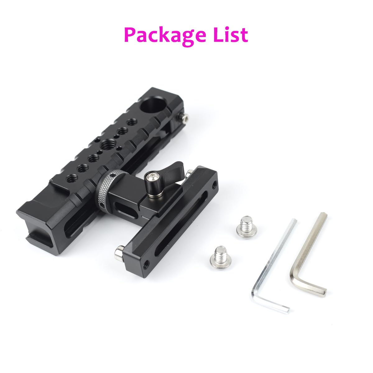 Akeipho Top Dslr Camera Handle, Universal Hand Grip With Quick Release Nato Clamp, 4 Cold Shoes And 1/4" 3/8" Arri Threads For Camera Cage Rig