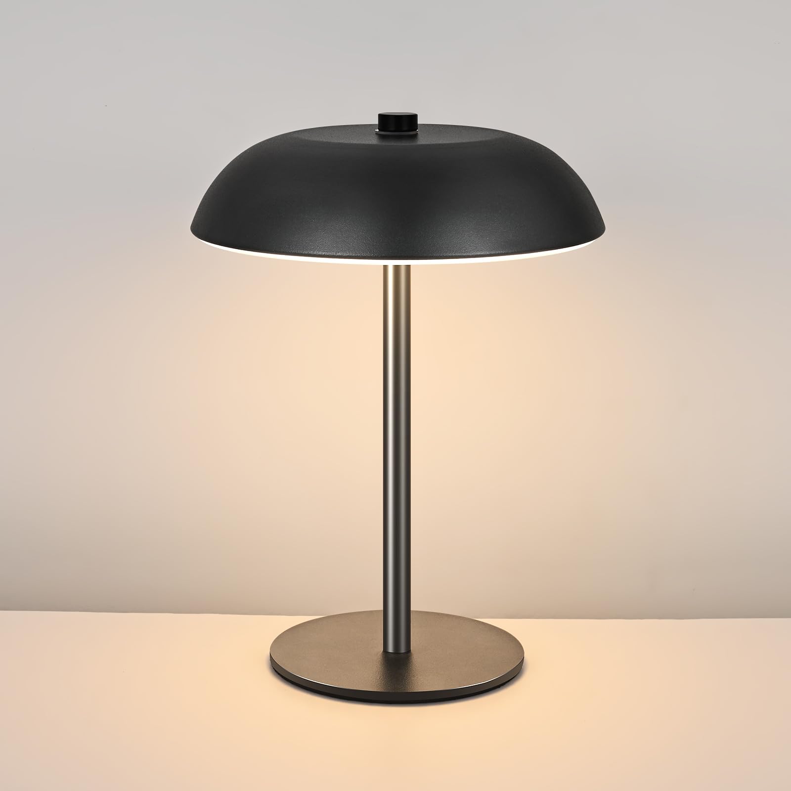 Eleutersun 7.9" Cordless Small Table Lamp, Portable Rechargeable Battery Operated Led Desk Lamp, Touch Control, 3 Color Temperature, For Bedroom Restaurant Patio Outdoor Camping Coffee Shop Bars Dinner Party