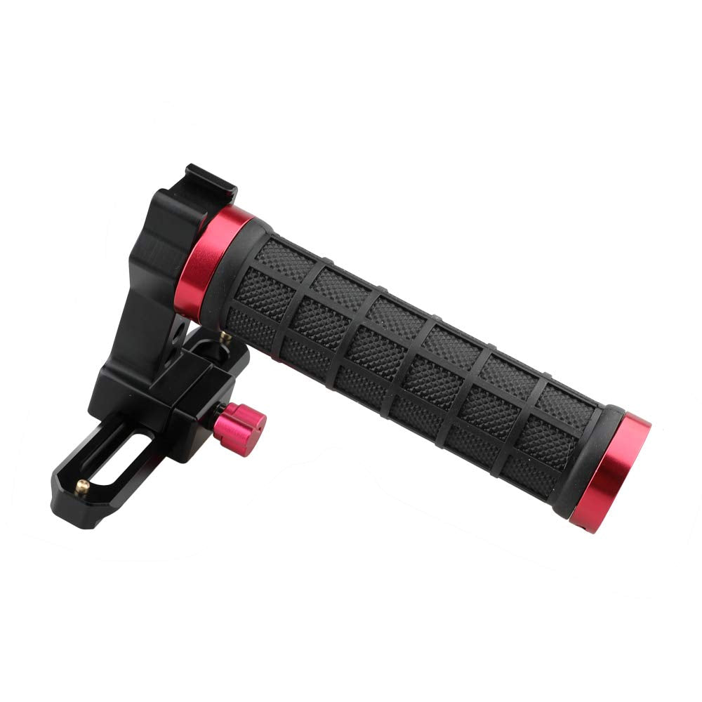 Camvate Quick Release Rubber Grip Top Handle With Nato Rail For Blackmagic Pocket Cinema Camera (Red) - 1498