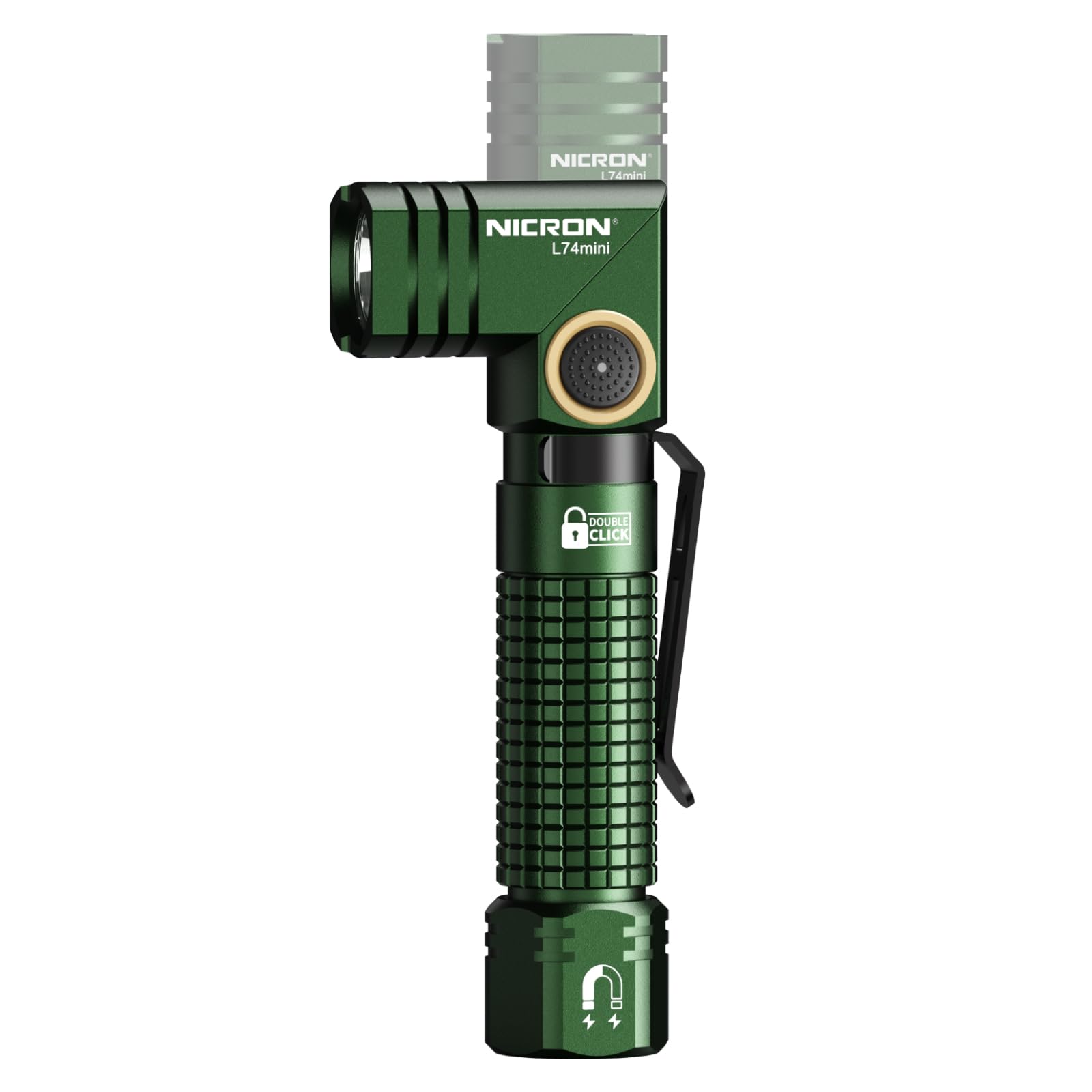Nicron L74 Mini Rechargeable Flashlight, Small Flashlight Compatiable With Aaa Battery Pocket Light For Night Working, Camping, Outdoor, Emergency(Green)