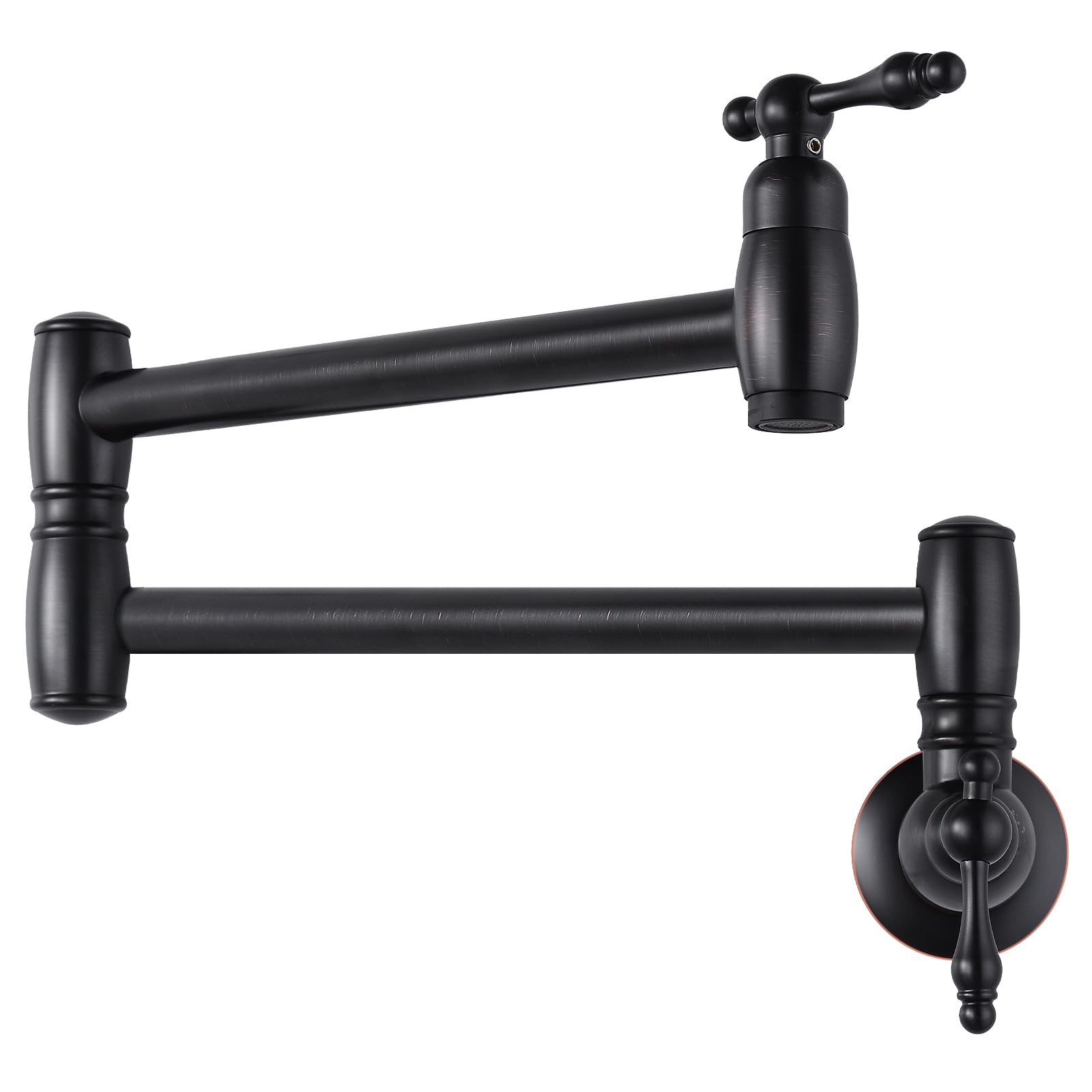 Aklfgn Akl Pot Filler Faucet, Oil Rubbed Bronze Wall Mount Kitchen Sink Pot Filler Faucet, Commercial Folding Kitchen Faucets, 2 Handle With Double Joint Swing Arms Brass Stove
