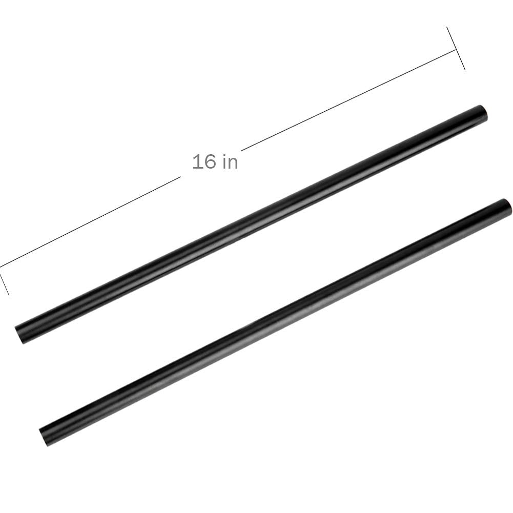 Niceyrig 15Mm Rod 16 Inch (40Cm) Long For Shoulder Rig Rod Support System, Black Aluminum Alloy, Pack Of 2-171