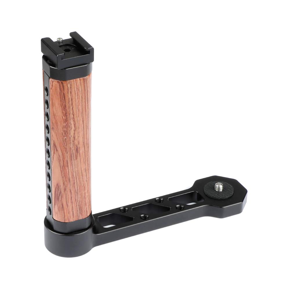 Camvate Wooden Handle Grip L-Shape With Shoe Mount For Ronins/Zhiyun Crane Series Handheld Gimbal - 1941