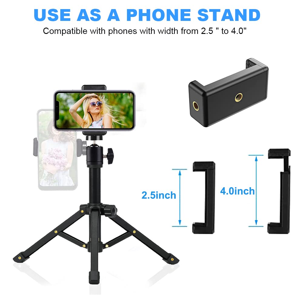 Jcwiny Mini Projector Stand, All Metal Mini Tripod Desktop Tabletop Stand Compact Desk Tripod For Mini Projector, Logitech Webcam, Iphone, Camera, Smooth 4, Osmo Mobile, Vimble 2