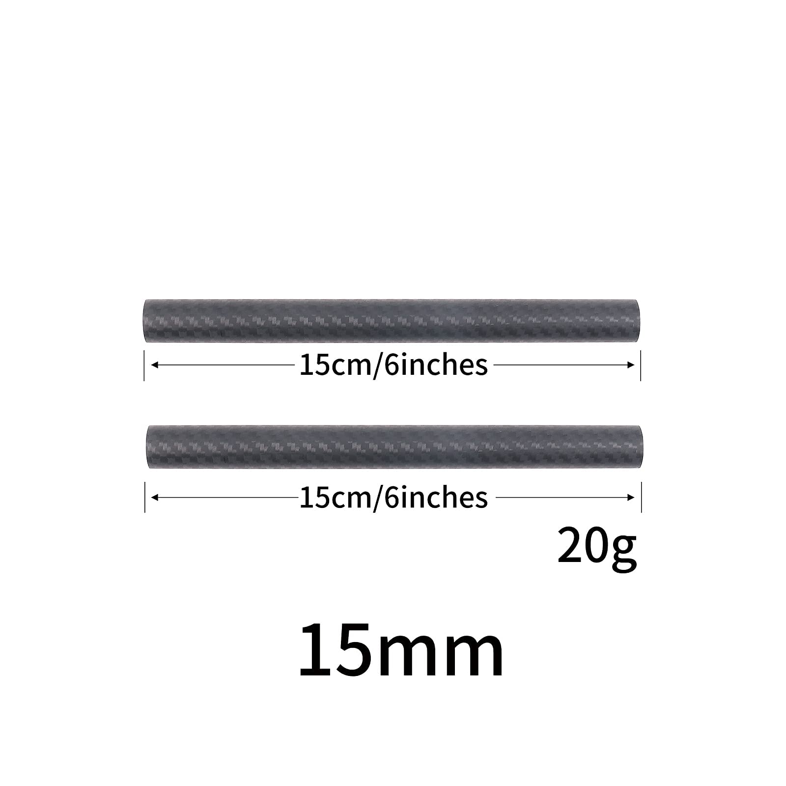Focusfoto 15Mm Carbon Fiber Rods 15Cm/6Inch Length For 15Mm Rod Rail Support System Dslr Camera Rig (Pack Of 2)