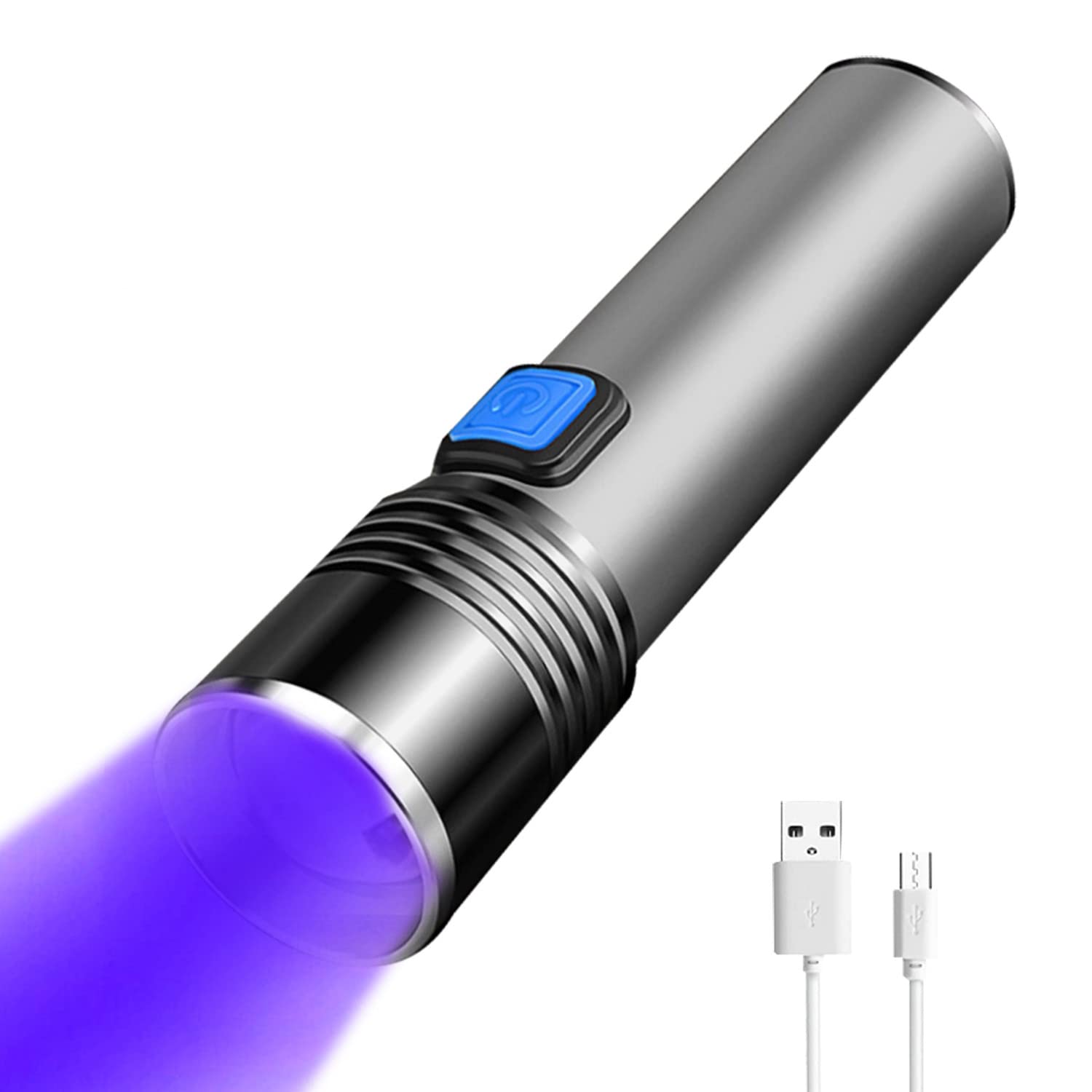 Yzyoe Uv Flashlight Mini Rechargeable,Black Light Flashlight Mini,Uv Light 3 Mode High Low Strobe,Dry Stains, Scorpion Detection, Matching With Pet Odor Eliminator.