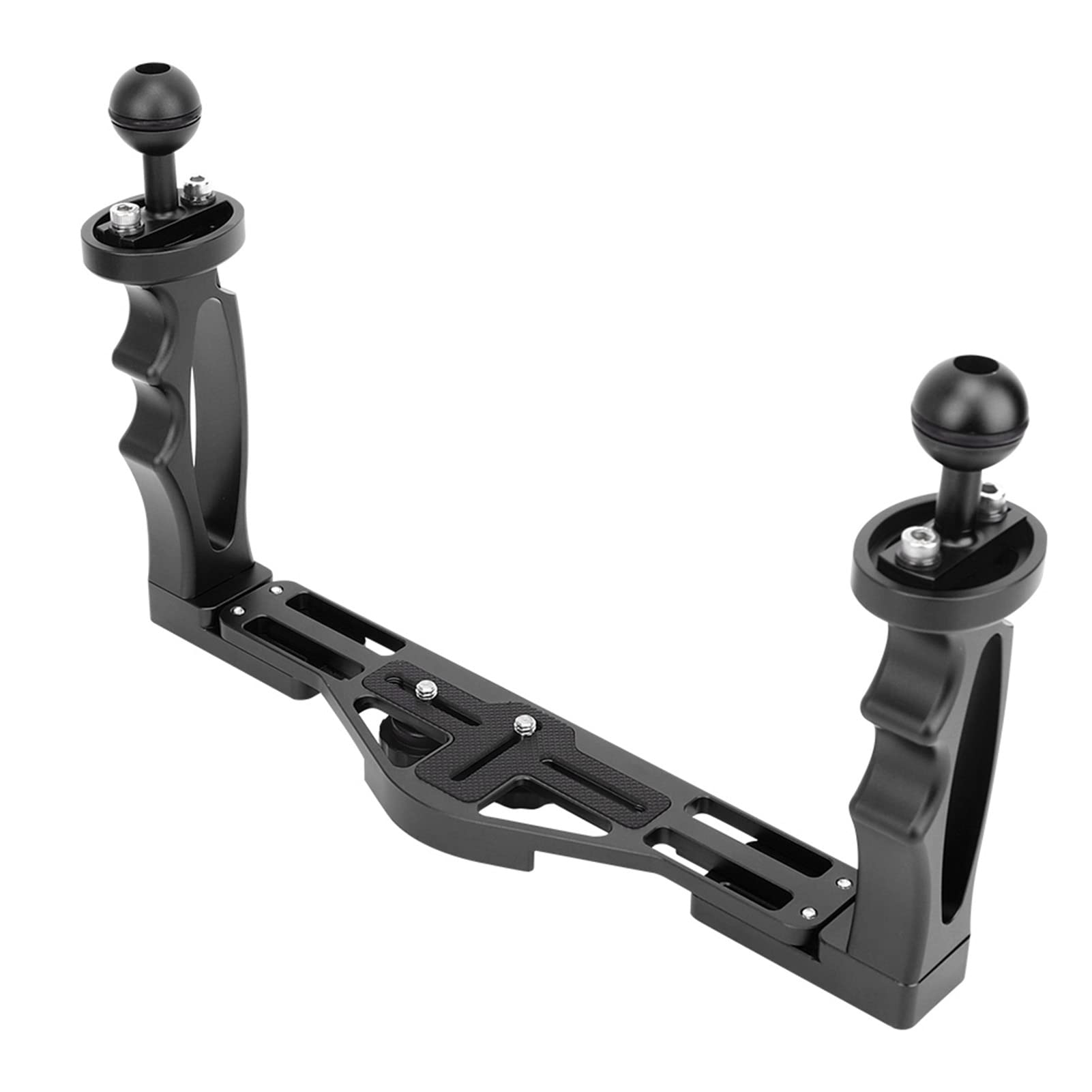 Vomeko Underwater Camera Handle Tray Bracket,Dual Handheld Hand Grip Video Stabilizer,Underwater Sports Camera Holder Stabilizer,Handheld Hand Grip Diving Flashlight Bracket