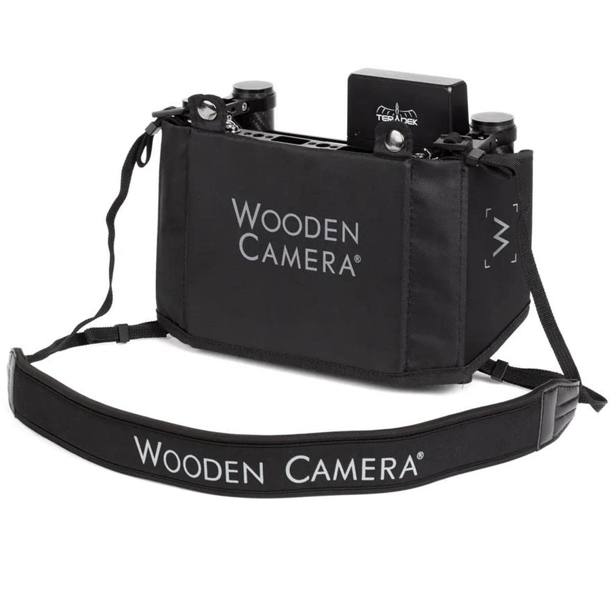 Wooden Camera Director'S Monitor Cage V3 With Carbon Fiber Handgrips, Universally Compatible With Any Monitor Up To 9 Inches, Includes Neck Strap And Sun Shade