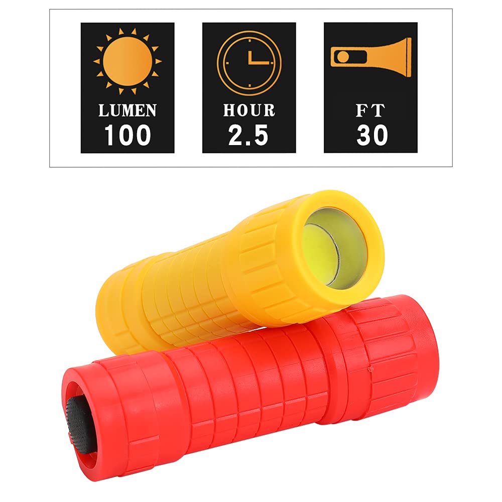 Kunhe 5 Pack Plastic Small Mini Led Flashlight Cob Flashlights For Kids 100 Lumen With Batteries High Cri For Bright Flash Light Christmas Stocking Stuffers
