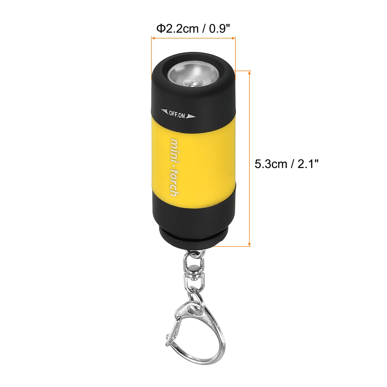 Patikil 2.1" Mini Rechargeable Led Keychain Flashlight, Edc Portable Small Torch With Usb Charging For Everyday Carry, Yellow