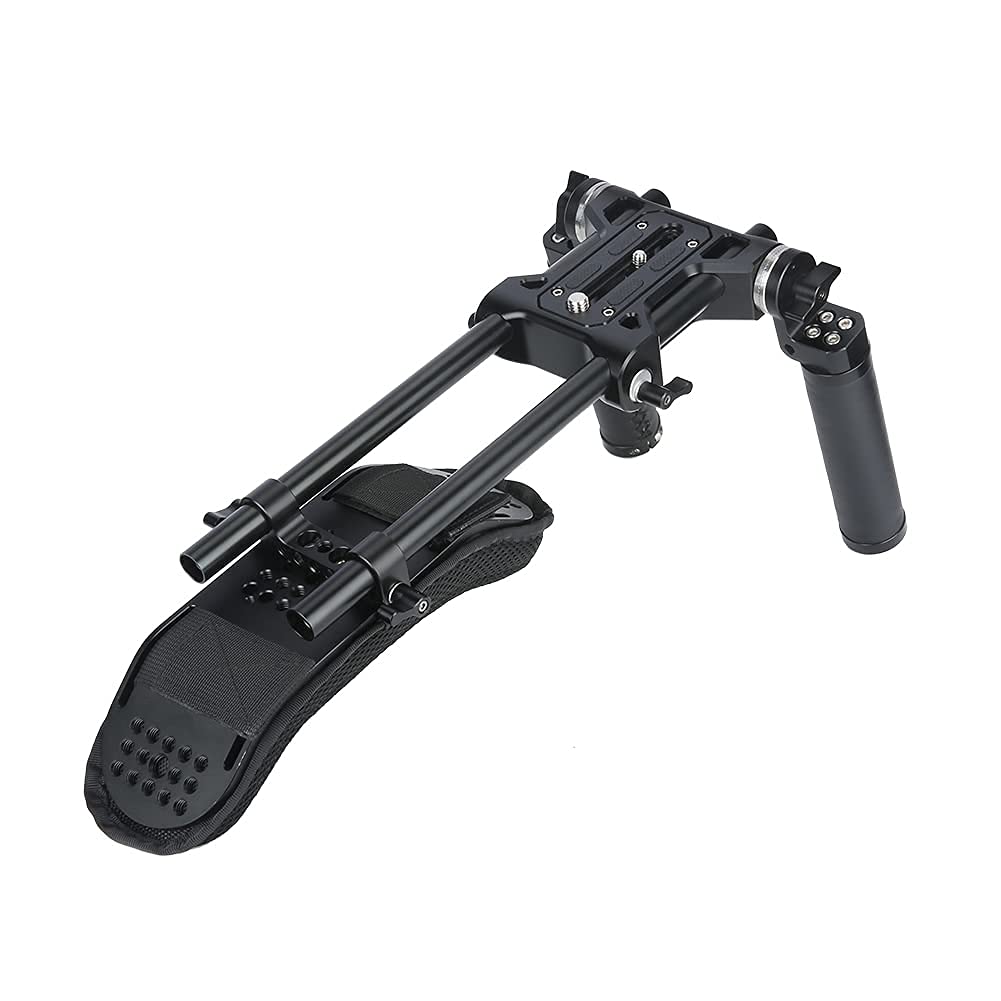 Niceyrig 15Mm Rod Rail Shoulder Rig Support System Applicable For Canon C300 C200 C100, Sony Fs7 Fs5 Fx9, Red Dsmc2 Cinema Camcorder And Dslr Camera, Rosette Mount Heavy Rig - 410