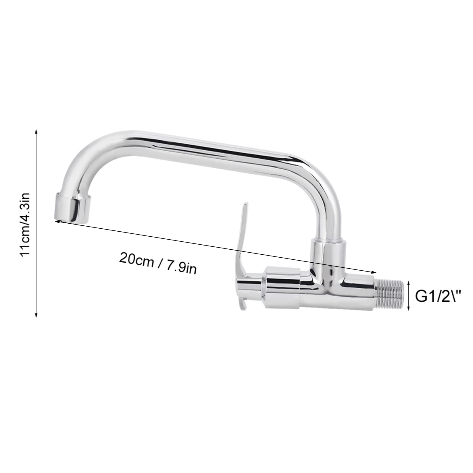 Zerone Water Faucet,Kitchen Faucet Wall Mounted Single Cold Water Tap G1/2In Wall Mounted Single Cold Water Tap Sink Water Faucet Kitchen Sink Faucets For Home Kitchen Use(Lq-3093 20Cm)