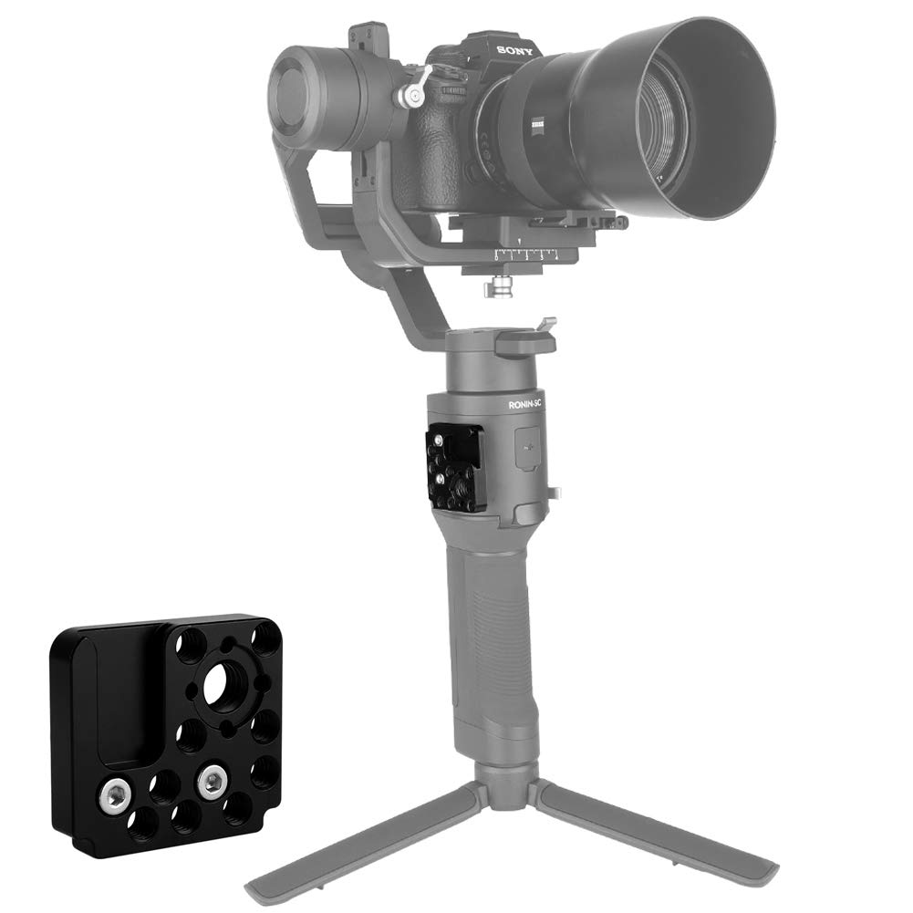 Niceyrig Mounting Plate For Dji Ronin Sc/S, Gimbal Side Mount With 1/4'' 3/8'' Locating Hole Cold Shoe - 277