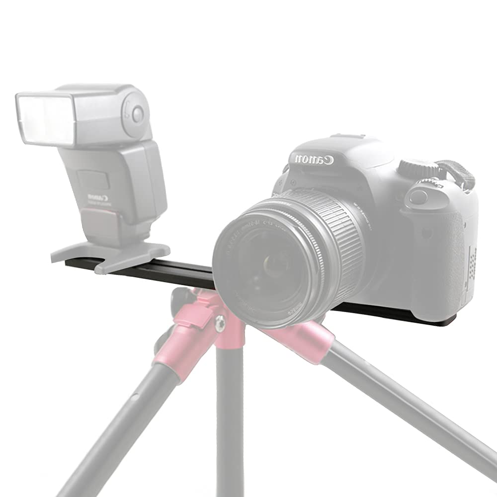 Zeetain Dual Speedlite Tripod Mount Bracket,1/4" Dual Camera Mount Flash Extension Bar,8" Dual Tripod Bracket For Camera,Led Video Light,Dslr Camera,Flash Light(2 Pack)