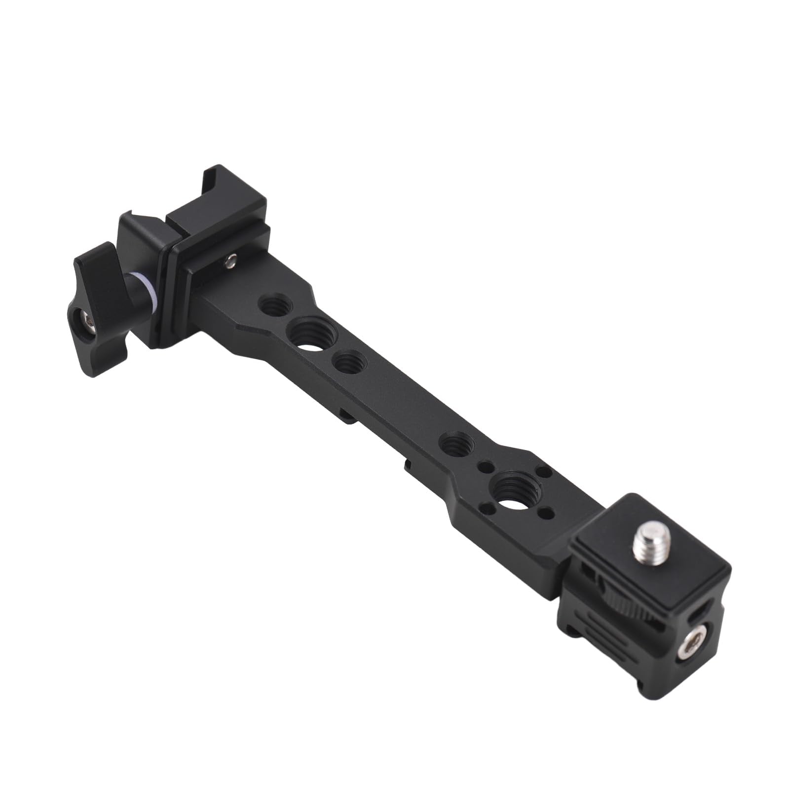 Andoer Gimbal Extension Bars Aluminium Alloy Holder Accessory For Hand Stabilizers With Numerous 1/4 Inch And 3/8 Inch Thread Holes, 2 Cold Shoe Mounts And 1/4 Inch Screw