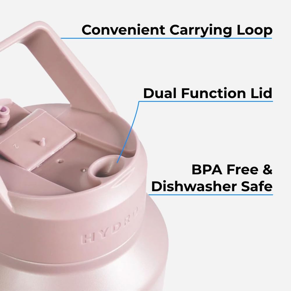 Hydrojug Sport - Stainless Steel Tumbler With Straw, Vacuum Insulated, 64Oz Leakproof Water Bottle