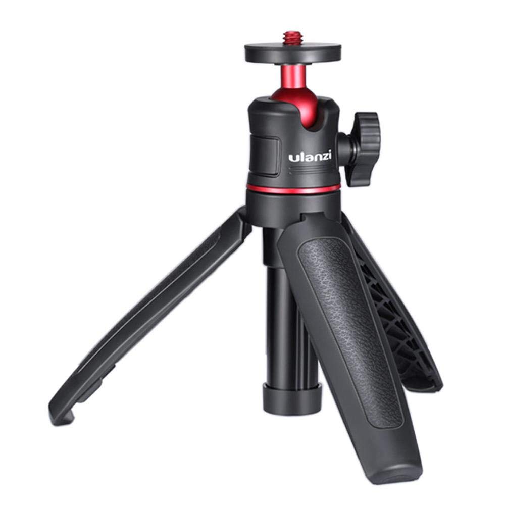 Ulanzi Mt-08 Extension Rod Tripod Mini Selfie Stick Tripod Stand Handle Grip For Iphone 11 Pro Max Samsung Camera Sony Canon Nikon Vlogging Smartphone Mobile Phone Black/Red