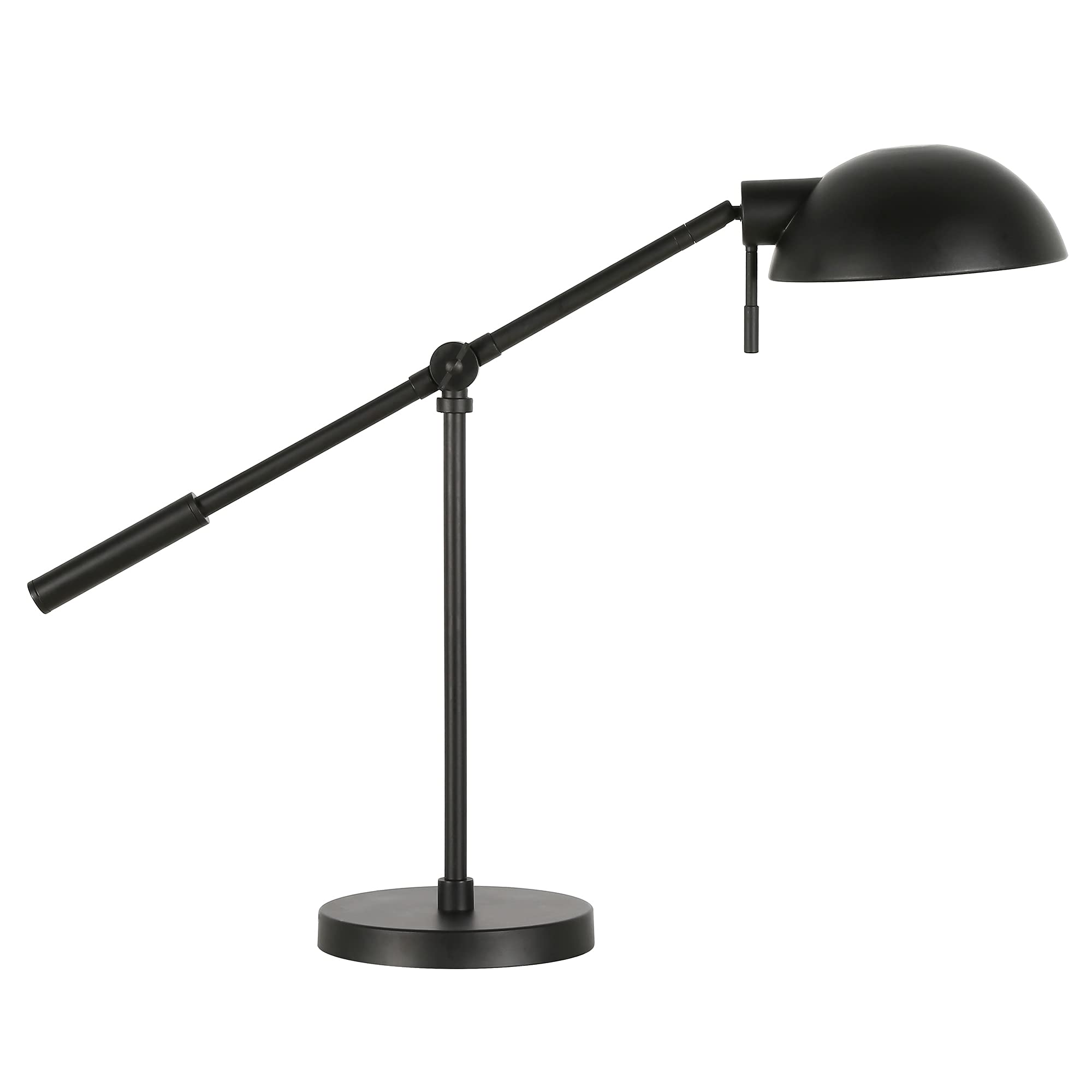 Henn&Hart 23.25" Tall Boom Arm Table Lamp With Metal Shade In Black, For Home, Living Room, Bedroom, Entertainment Room, Office, Kitchen, Dining