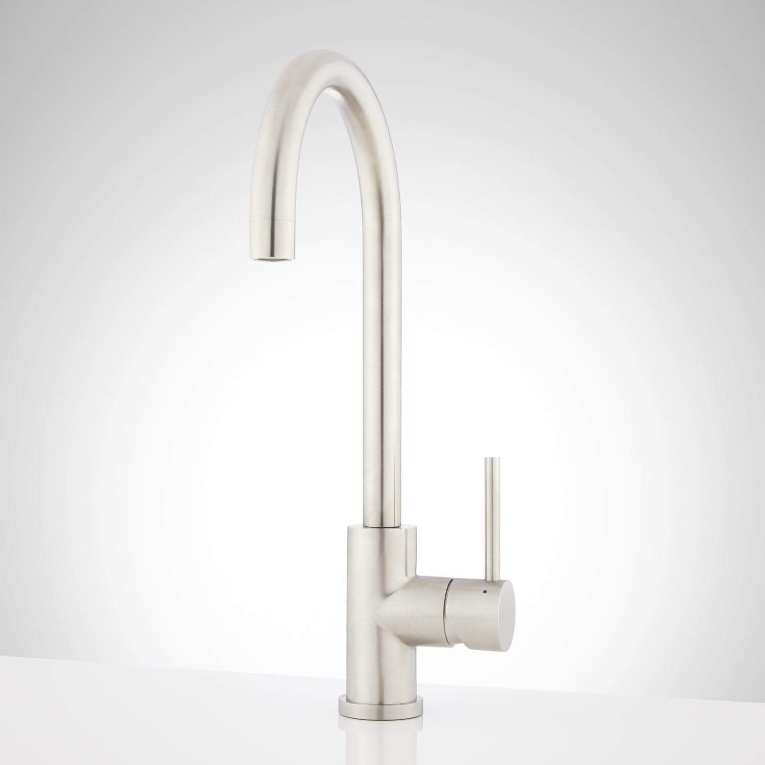 Signature Hardware 433108 Bullens Single Hole Kitchen Faucet - Satin Steel