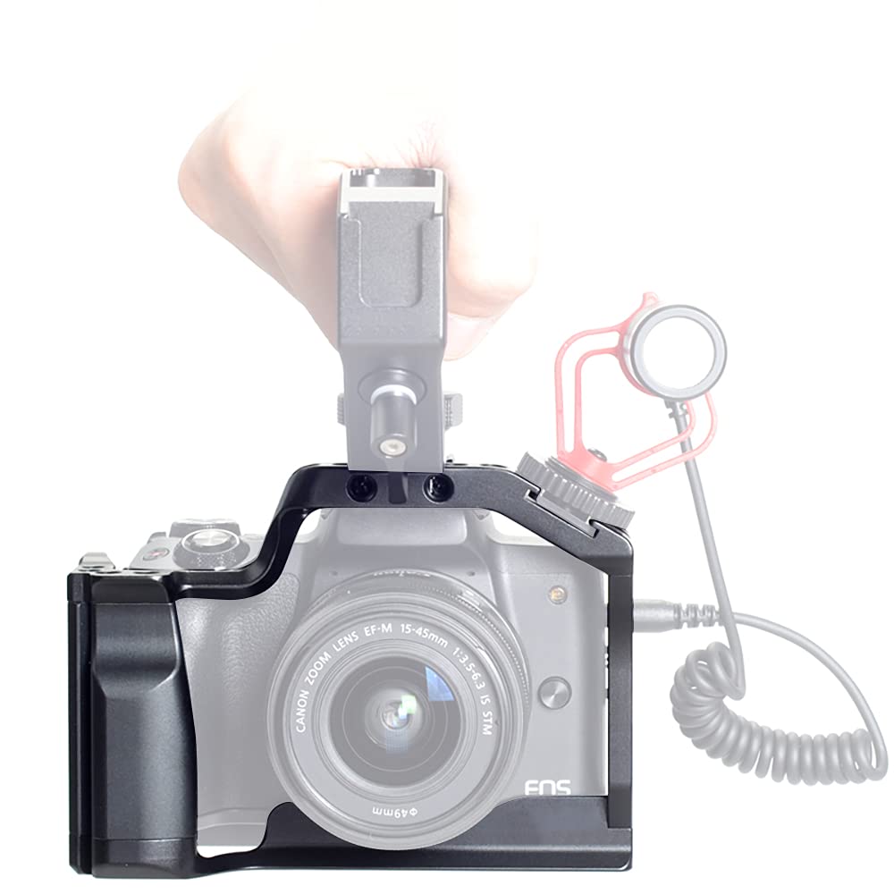 Fotga Alloy Aluminum Camera Cage Bracket Stabilizer With Integrated Grip For Canon Eosm M5 M50 M50Ii,Fits For Arca Swiss Clamp Ball Head