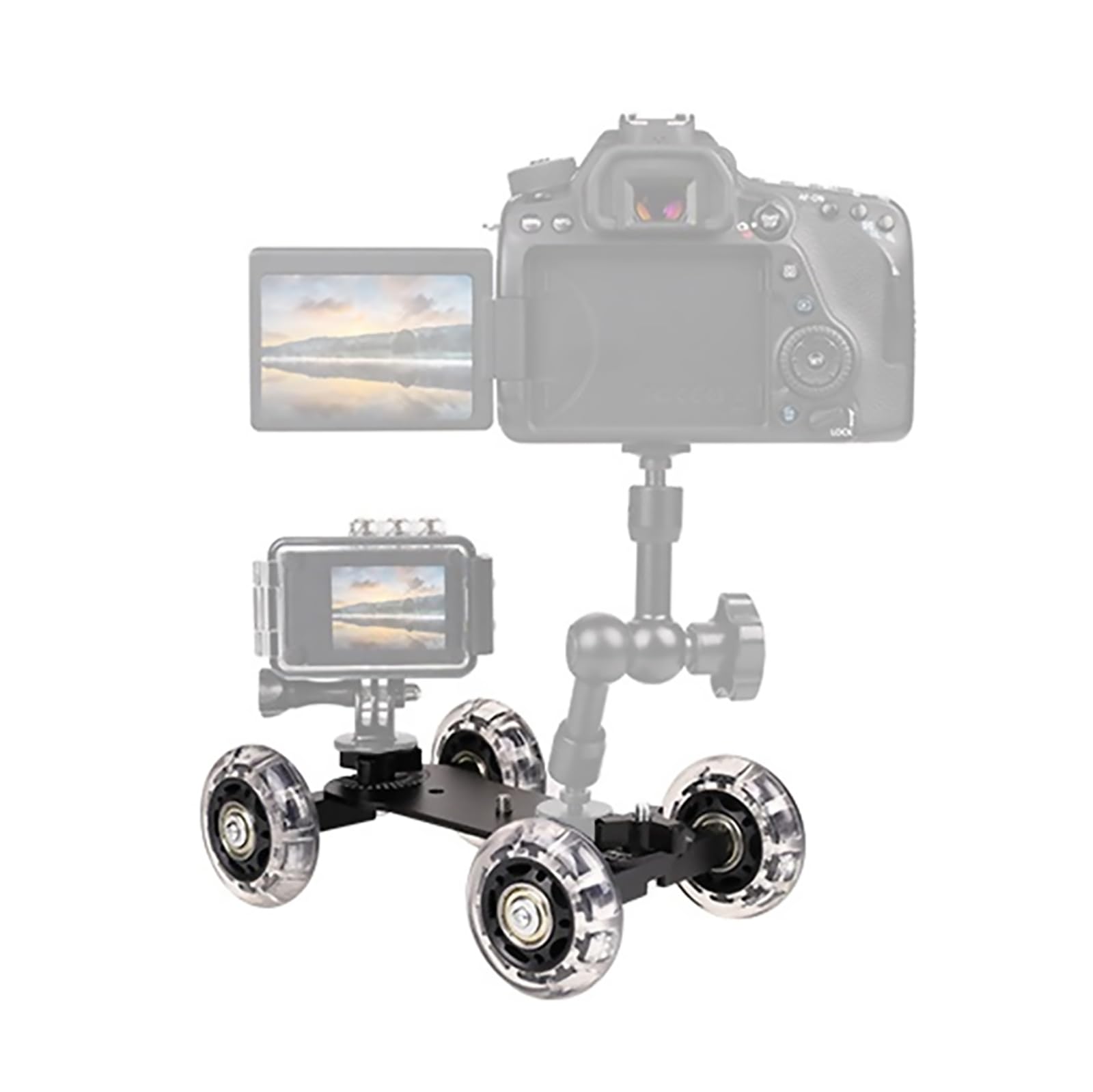 Dbeixiwei Photography Rail Stand Dolly Stabilizer Mobile Rolling Sliding Dolly Car For Camera Accessories