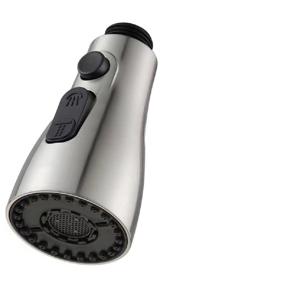 Fat-Cattie Pull Down Kitchen Faucet Sprayer Head Replacement Part - Pull Out Sink Sprayer Replacement Nozzle, Kitchen Faucet Head Hose Spray Tap Spout Only For G1/2(20Mm) Connector (Brushed Nickel)