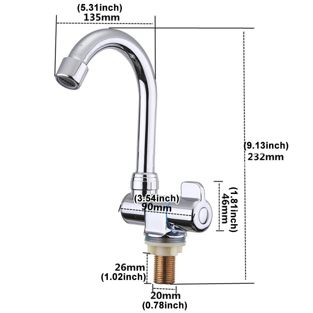 Tookie Caravan Boat Folding Faucet, 360 Degree Rotation Single Handle Folding Faucet, Camping Cold Water Stainless Steel Kitchen Basin Faucets, For Home Boat Yacht Camping Rv Caravan