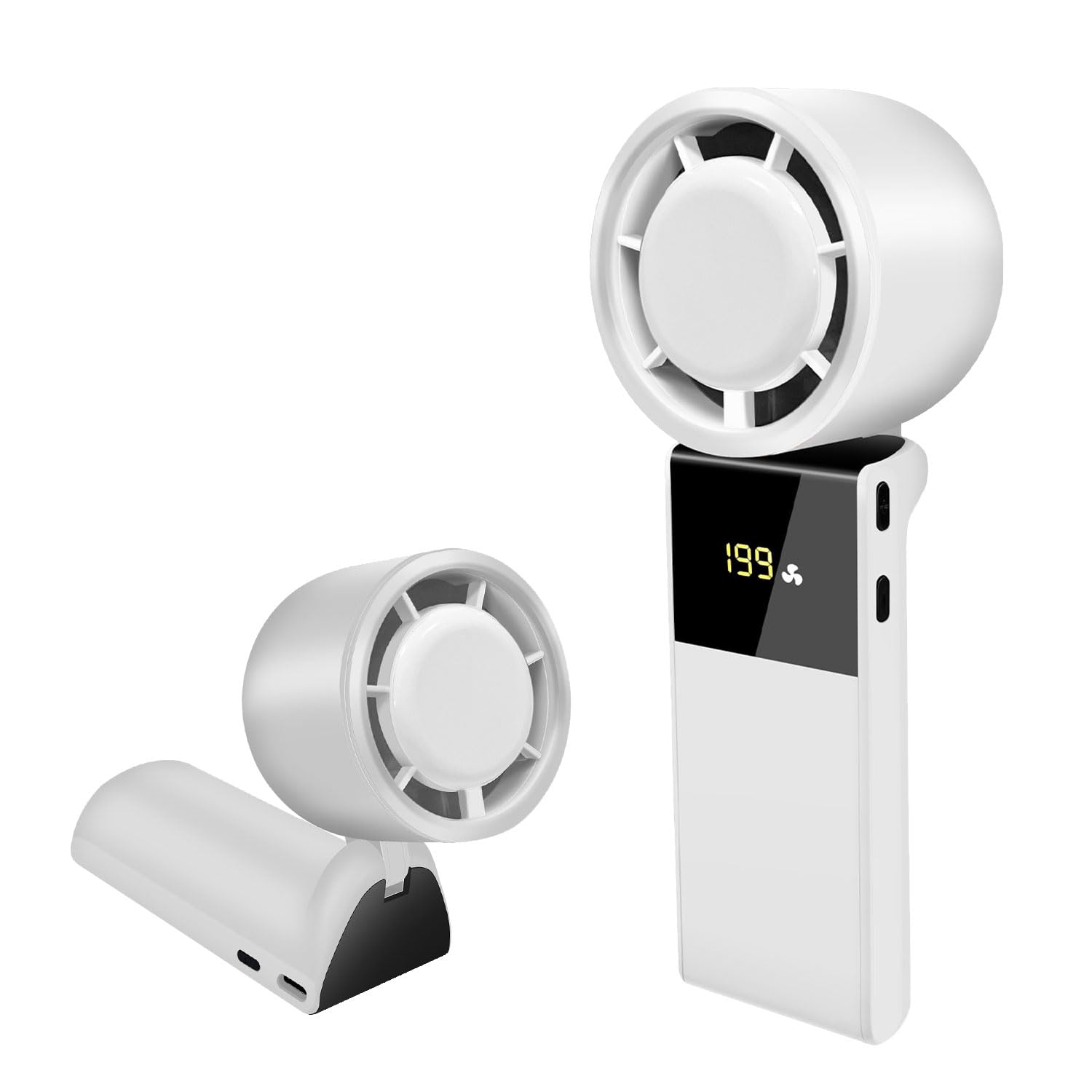 Portable Handheld Fan, Mini Turbo Fan With 4000Mah Battery, 9 Speeds, Usb-C Charging - Koospark