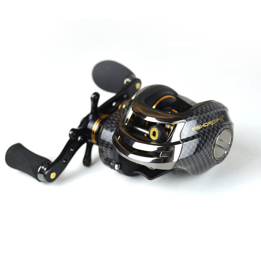 Fishdrops Baitcasting Reels, 17+1Bb Magnetic/Centrifugal Brake Systems Baitcaster Reel, High-Speed Gear Ratio 7.0 Ultra Smooth Low Profile Baitcast Fishing Reel