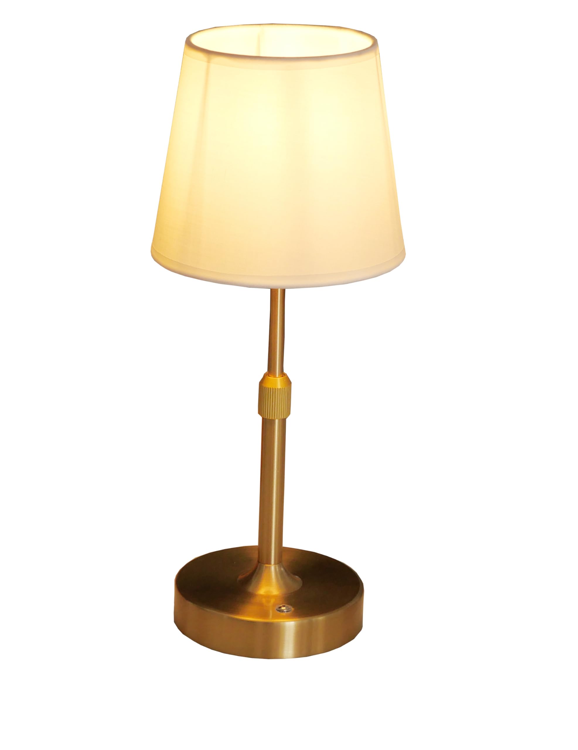Bwhshk Usb Rechargebale Lamp For Bedroom,Adjustable Desk Lamps,Reading Night Lights,Metal Round Line Fabric Table Lamp For Living Room (Gold)