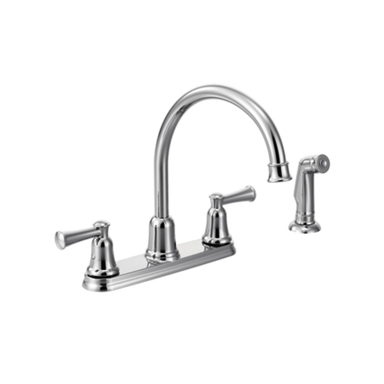 Cleveland Faucets Ca41613 Capstone High-Arc Spout Two-Handle Kitchen Faucet With Side Spray, Chrome